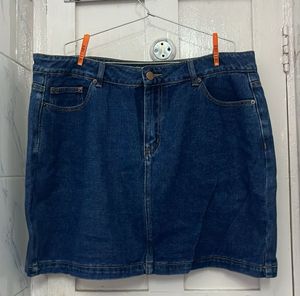 Denim mini skirt for plus size women