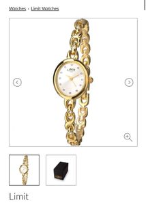 Elegant Gold Tone Watch with Rhinestones