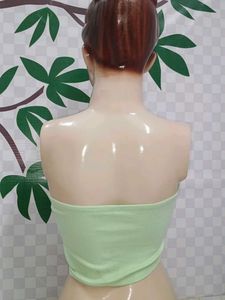 (800)Mint Green Zip Tube Top