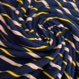 Annabelle Navy Textured Round Neck regular fit