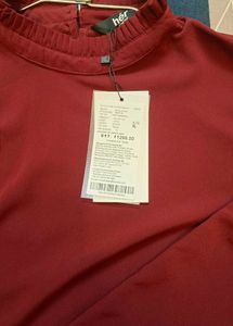 Maroon Her High Neck Semi Formal Top XL