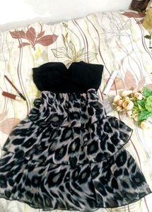 Strapless Tiered Ruffle Dress