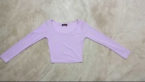 Lavender Cropped Long Sleeve Top
