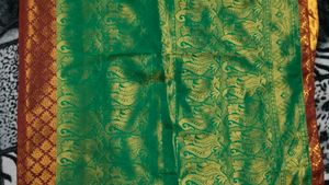 Elegant Yellow &amp; Red Kanchipuram Silk Saree