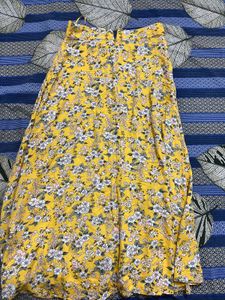 Yellow Floral Button-Up Maxi Skirt