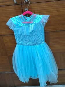 Girls Blue Princess Dress with Cape