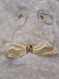 Chic White Bandeau Bikini Top