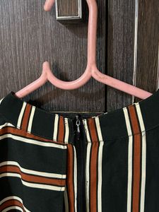 Black Striped Asymmetrical top | Sleeveless