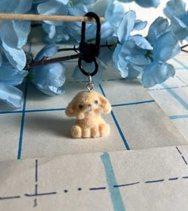 Cute Fluffy Dog Keychain Charm