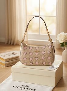 Coach Heart Print Shoulder Bag