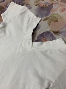 White Crop V neck Top &amp; black Polo shorts (combo)