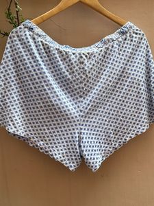 Blue Patterned Pajama Shorts