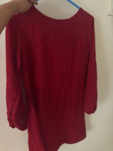 Chic Red Dress with Belt
