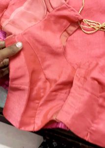 pink Rajasthani Ghota patti Saree With Stich Blou