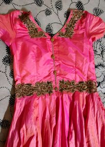 Pink Ethnic Gown  Material