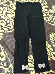 Cute Black Bow Detail Pants