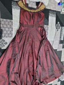 Elegant Maroon Embellished Gown