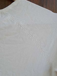 Cream Short Sleeve Knit Top
