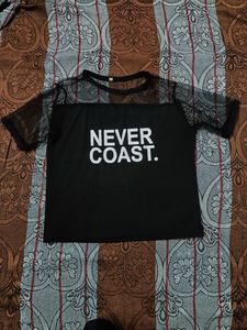Sheer Mesh Graphic T-Shirt
