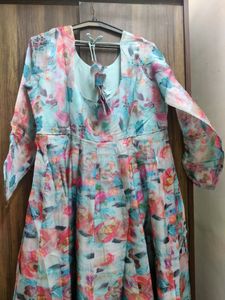 Floral Print Anarkali Dress