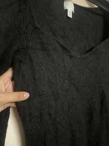 Cozy Black Long Sleeve Dress