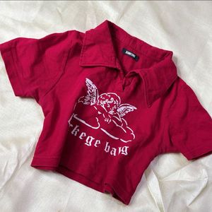 cute Red Crop Top
