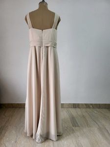 Elegant Chiffon Gown with Floral Accent