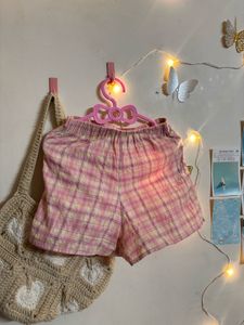 Pink Plaid Skorts – Cute Korean Style 🌸
