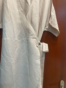 Soft linen wraparound dress