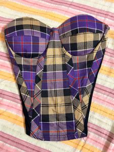 Purple Plaid Corset Top