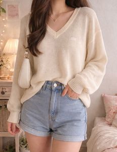 Vintage V-Neck Knit Sweater