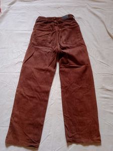 Rust Brown Colored Wide Leg Jeans