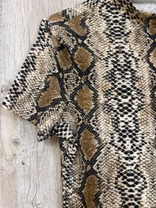 Snake Print Mock Neck Top