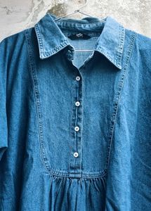 Oversized Denim Shirt Dress
