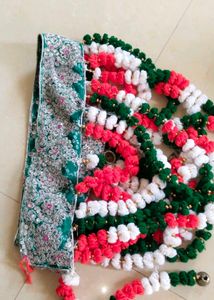 Handmade Woolen Door Toran with Bells.