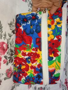 Colorful Floral Zipper Pouch