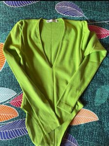 Neon Green V-Neck Bodysuit