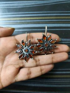 Blooming flower hook earrings
