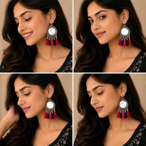 Boho Mirror Tassel Earrings