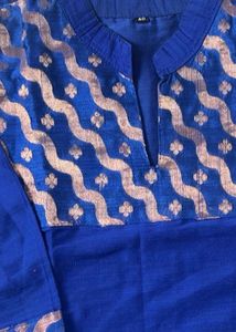 Blue Kurta with Pink Pants