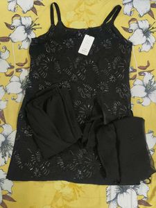 Elegant Black Sequined Kurta Set