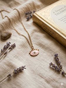 Pink &amp; Blue Evil Eye Necklace