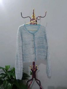 Cozy Light Blue Knit Cardigan