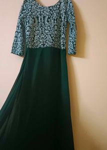 Green Embroidered Ethnic Gown