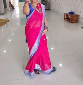 Pure Georgette Banaras With Blouse