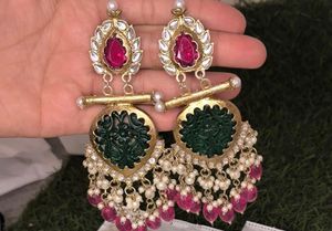 Exquisite Kundan & Pearl Drop Earrings