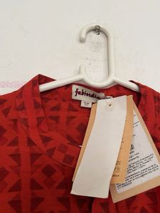 Men's Red Geometric Print Kurta