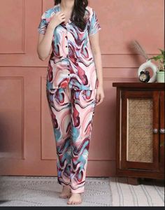 Marble Print Nightsuit for women