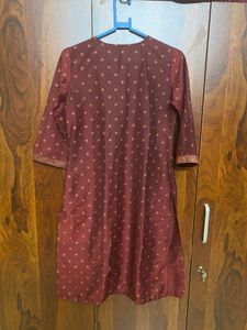 Maroon Kurta with Gold Print