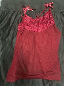 Burgundy Lace Babydoll